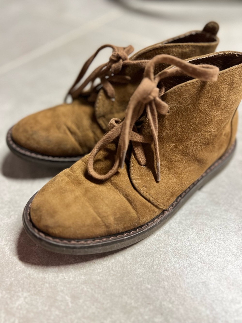 Cole Haan Kids Brown Suede Lace-Up Boots